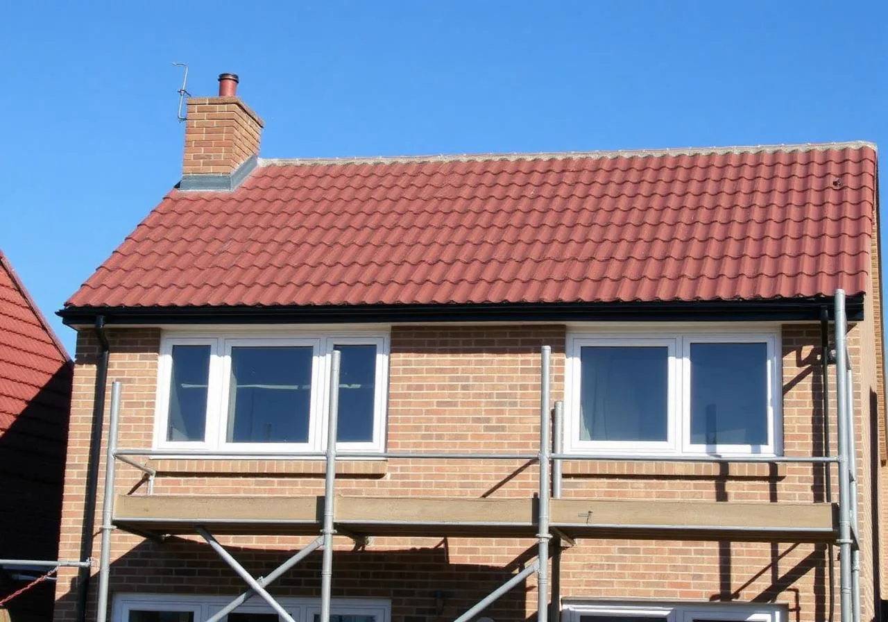 New tiled roof on detached home